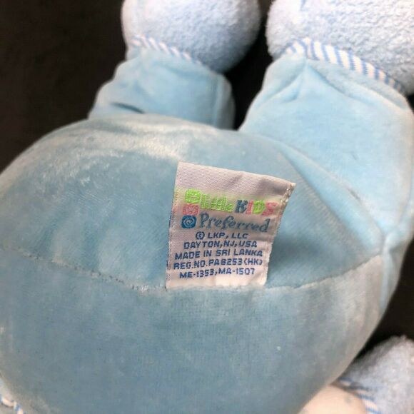Kids Preferred Blue Elephant Plush Velour Satin Ear Stuffed Animal 13" Lovey - Picture 5 of 5